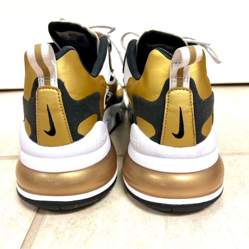 Nike Air Max 270 React Gold White Sneakers CW7298-100 Men’s size 12 - Picture 5 of 7
